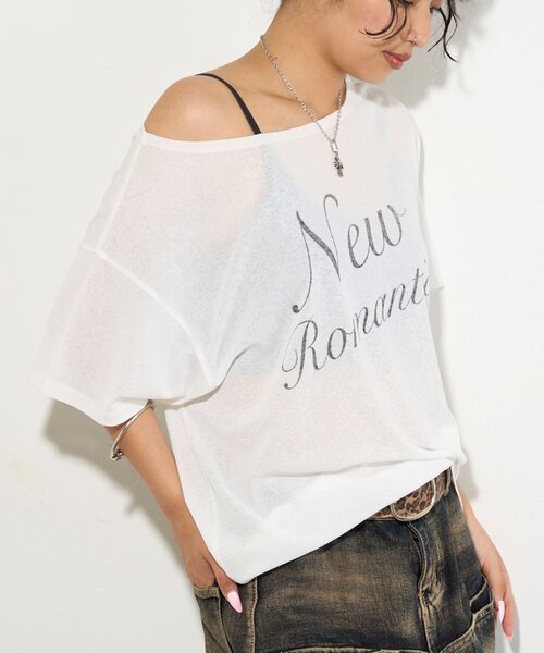 WHO'S WHO gallery（フーズフーギャラリー）の「NEW ROMANTI シアーBIGオフショルTEE（Tシャツ/カットソー・レディース・ピンク/イエロー/ミント/ブラック/オフホワイト・FREE）」の11枚目の写真