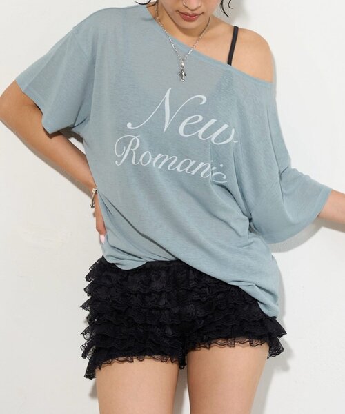 WHO'S WHO gallery（フーズフーギャラリー）の「NEW ROMANTI シアーBIGオフショルTEE（Tシャツ/カットソー・レディース・ピンク/イエロー/ミント/ブラック/オフホワイト・FREE）」の20枚目の写真