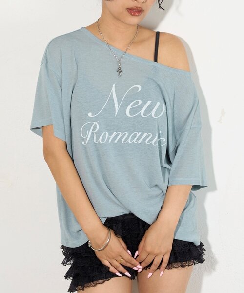 WHO'S WHO gallery（フーズフーギャラリー）の「NEW ROMANTI シアーBIGオフショルTEE（Tシャツ/カットソー・レディース・ピンク/イエロー/ミント/ブラック/オフホワイト・FREE）」の22枚目の写真