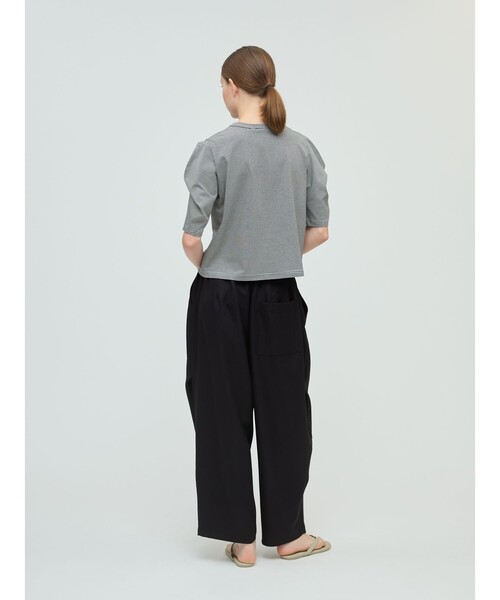 mizuiroind(ミズイロインド)の「mizuiro ind ボーダードレープスリーブTシャツ(Tシャツ/カットソー・レディース・グレー/ブラック/カーキ・FREE)」の12枚目の写真