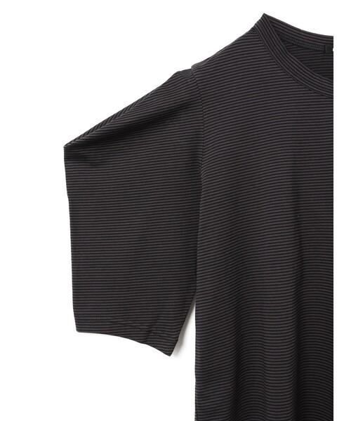 mizuiro ind / ミズイロインド mizuiro ind ボーダードレープスリーブTシャツ mizuiro ind(ミズイロインド)のボーダードレープスリーブTシャツ