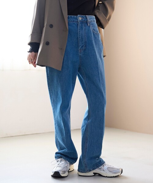 coen(コーエン)の「デニムフレアパンツ(デニムパンツ・レディース・コバルトブルー/ダークグレー・M/S/L)」の12枚目の写真