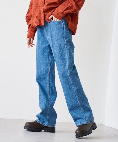 coen(コーエン)の「デニムフレアパンツ(デニムパンツ・レディース・コバルトブルー/ダークグレー・M/S/L)」の16枚目の写真