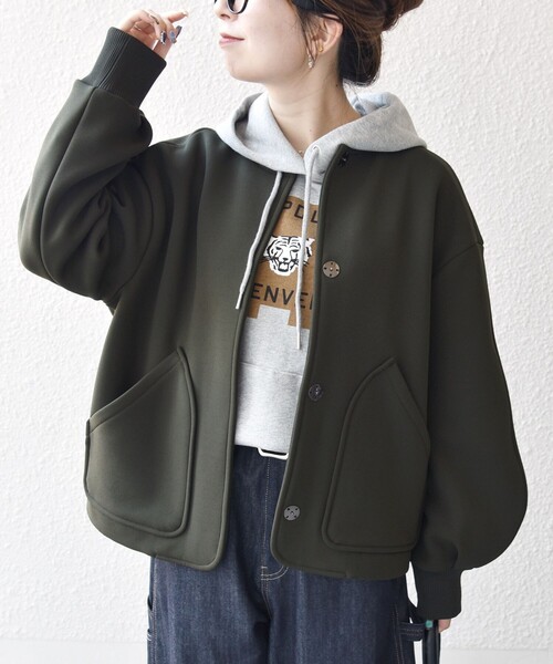 セール】SHIPS any:〈洗濯機可能〉ダンボール ノーカラー コンパクト