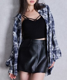 GYDA | processing checkered print looseシャツ(シャツ/ブラウス)