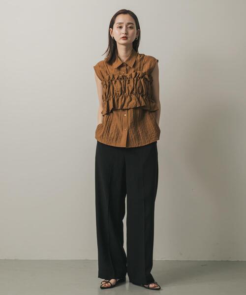 SENSE OF PLACE by URBAN RESEARCH（センスオブプレイスバイアーバンリサーチ）の「ビスチェセットノースリーブシャツ（シャツ/ブラウス・レディース・ブラック/キャメル/アイボリー・ONE）」の18枚目の写真