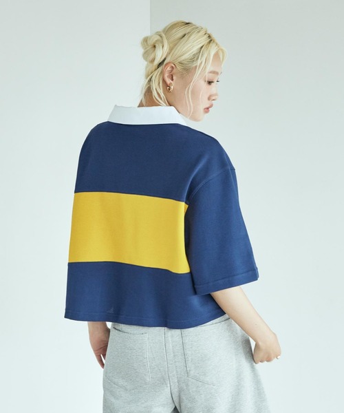 NIKE（ナイキ）の「ナイキ スポーツウェア ウィメンズ オーバーサイズド ショートスリーブ ポロ トップ / Nike Sportswear Women's Oversized Short-Sleeve Polo Top IB2154-410 Midnight Navy（ポロシャツ・レディース・ネイビー・XL/XS/S/M/L）」の4枚目の写真