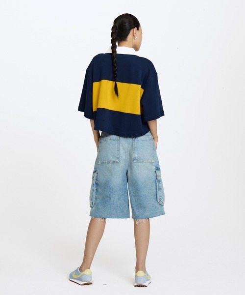 NIKE（ナイキ）の「ナイキ スポーツウェア ウィメンズ オーバーサイズド ショートスリーブ ポロ トップ / Nike Sportswear Women's Oversized Short-Sleeve Polo Top IB2154-410 Midnight Navy（ポロシャツ・レディース・ネイビー・XL/XS/S/M/L）」の13枚目の写真