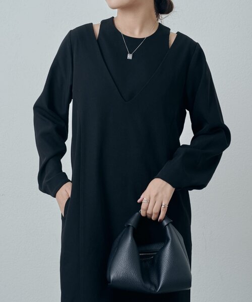 Lui's(ルイス)の「レイヤードワンピース(ワンピース・レディース・ブラック/チャコールグレー・36/38)」の3枚目の写真