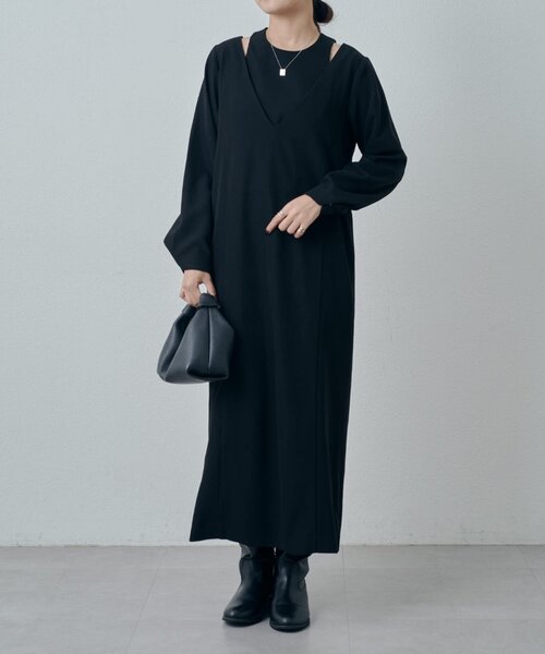 Lui's(ルイス)の「レイヤードワンピース(ワンピース・レディース・ブラック/チャコールグレー・36/38)」の8枚目の写真