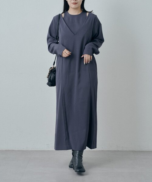 Lui's(ルイス)の「レイヤードワンピース(ワンピース・レディース・ブラック/チャコールグレー・36/38)」の9枚目の写真