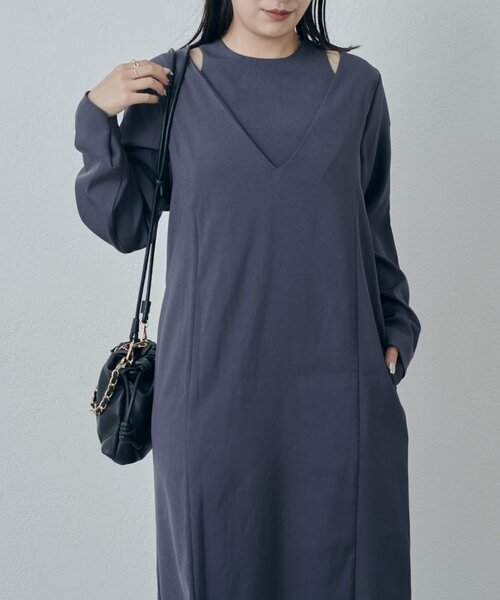 Lui's(ルイス)の「レイヤードワンピース(ワンピース・レディース・ブラック/チャコールグレー・36/38)」の13枚目の写真