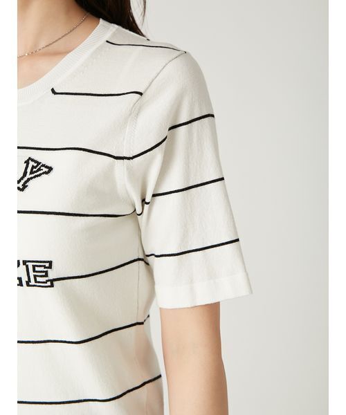 FRAY I.D（フレイアイディー）の「カレッジロゴインターシャニットプルオーバー（ニット/セーター・レディース・ブラック/その他/グレー・F）」の9枚目の写真