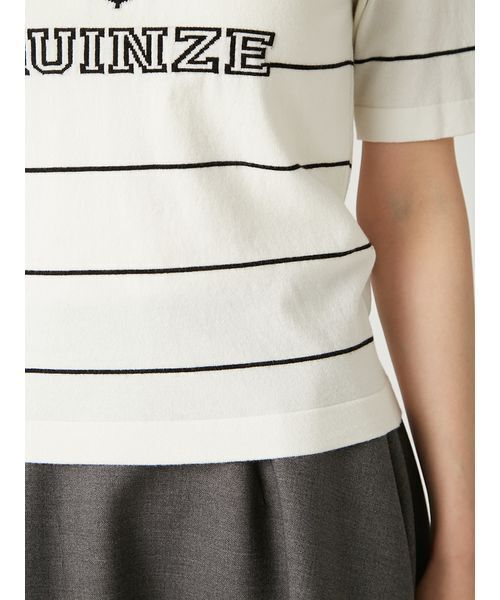 FRAY I.D（フレイアイディー）の「カレッジロゴインターシャニットプルオーバー（ニット/セーター・レディース・ブラック/その他/グレー・F）」の10枚目の写真