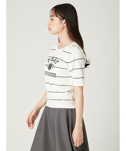 FRAY I.D（フレイアイディー）の「カレッジロゴインターシャニットプルオーバー（ニット/セーター・レディース・ブラック/その他/グレー・F）」の14枚目の写真