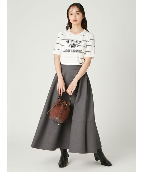 FRAY I.D（フレイアイディー）の「カレッジロゴインターシャニットプルオーバー（ニット/セーター・レディース・ブラック/その他/グレー・F）」の15枚目の写真