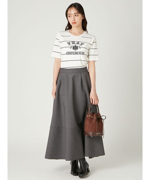 FRAY I.D（フレイアイディー）の「カレッジロゴインターシャニットプルオーバー（ニット/セーター・レディース・ブラック/その他/グレー・F）」の16枚目の写真