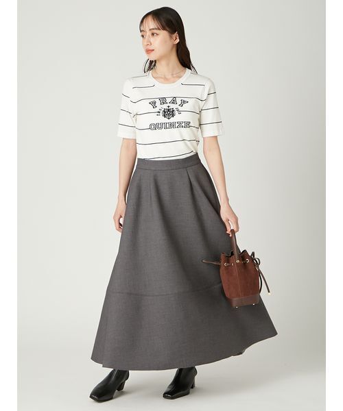 FRAY I.D（フレイアイディー）の「カレッジロゴインターシャニットプルオーバー（ニット/セーター・レディース・ブラック/その他/グレー・F）」の17枚目の写真