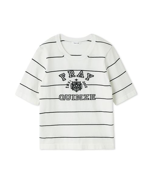 FRAY I.D（フレイアイディー）の「カレッジロゴインターシャニットプルオーバー（ニット/セーター・レディース・ブラック/その他/グレー・F）」の18枚目の写真