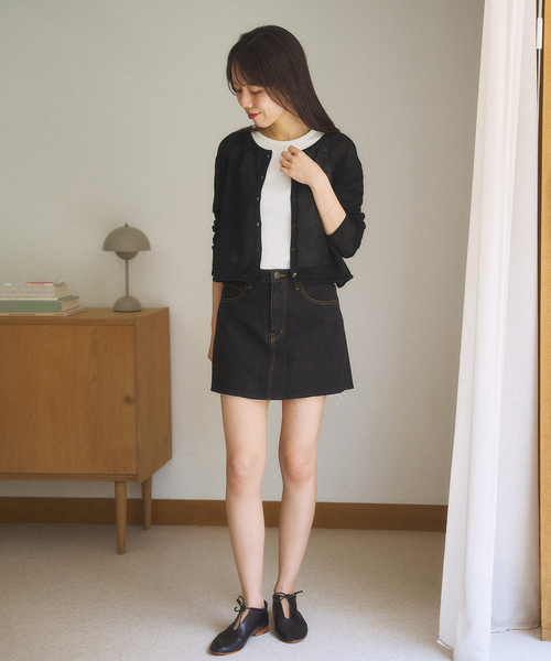 plage（プラージュ）の「《有楽町店・WEB限定追加》petit カーディガン（カーディガン/ボレロ・レディース・ブラック/ホワイト・FREE）」の3枚目の写真