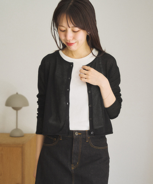 plage（プラージュ）の「《有楽町店・WEB限定追加》petit カーディガン（カーディガン/ボレロ・レディース・ブラック/ホワイト・FREE）」の10枚目の写真