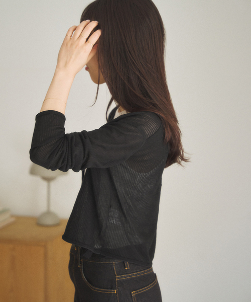 plage（プラージュ）の「《有楽町店・WEB限定追加》petit カーディガン（カーディガン/ボレロ・レディース・ブラック/ホワイト・FREE）」の11枚目の写真