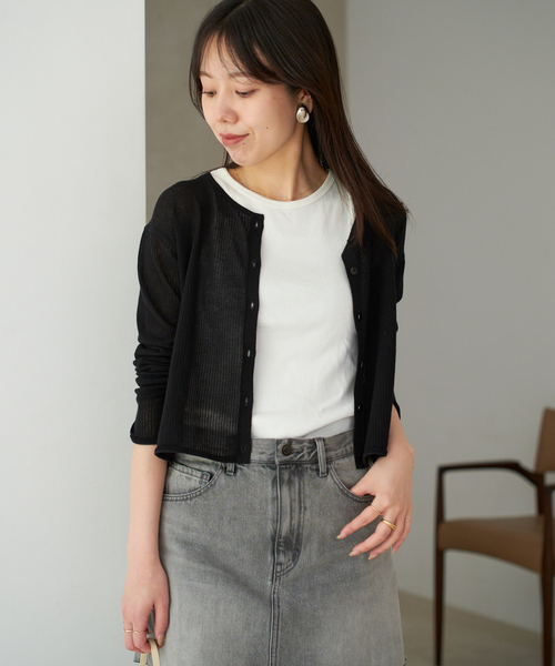 plage（プラージュ）の「《有楽町店・WEB限定追加》petit カーディガン（カーディガン/ボレロ・レディース・ブラック/ホワイト・FREE）」の16枚目の写真