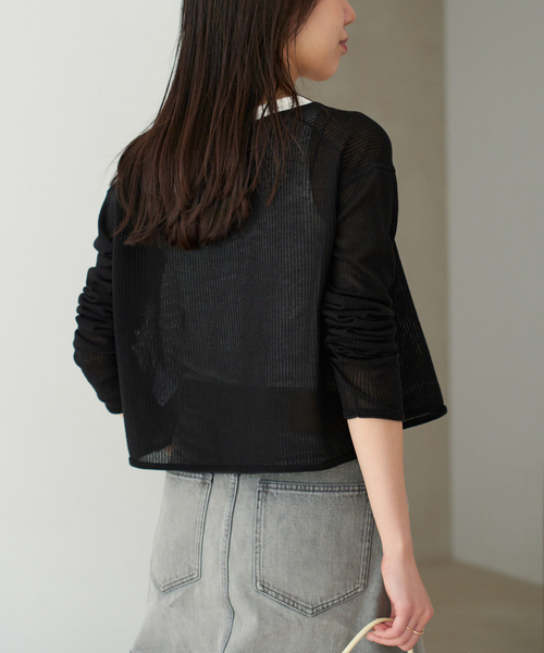 plage（プラージュ）の「《有楽町店・WEB限定追加》petit カーディガン（カーディガン/ボレロ・レディース・ブラック/ホワイト・FREE）」の19枚目の写真