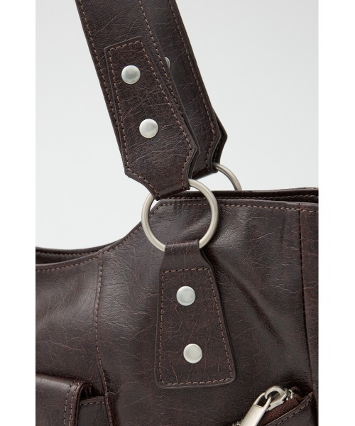 SLY（スライ）の「FRONT POCKET STUDS BAG フロントポケット スタッズ バッグ（ショルダーバッグ・レディース・ブラック/ライトブルー/ブラウン・FREE）」の21枚目の写真