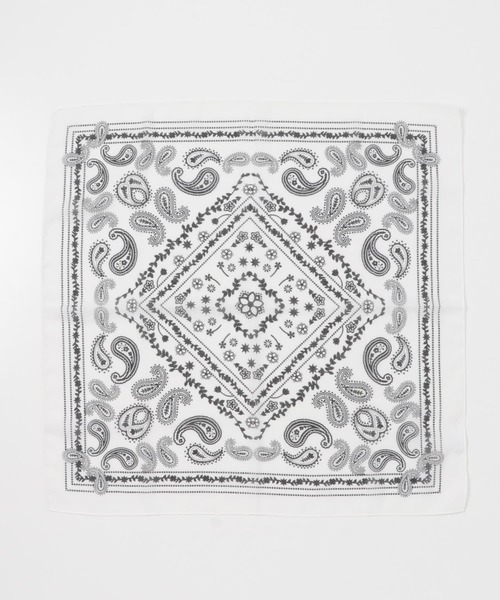 SMELLY（スメリー）の「ペイズリープリントスカーフ（バンダナ/スカーフ・レディース・ホワイト/ブラック・-）」の7枚目の写真