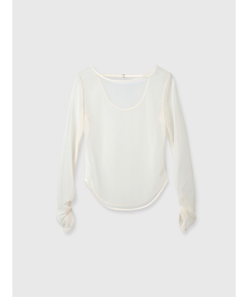 EIMY ISTOIRE(エイミーイストワール)の「シアートップス(Tシャツ/カットソー・レディース・グリーン系その他2/アイボリー/ベージュ/ブラック・F)」の2枚目の写真