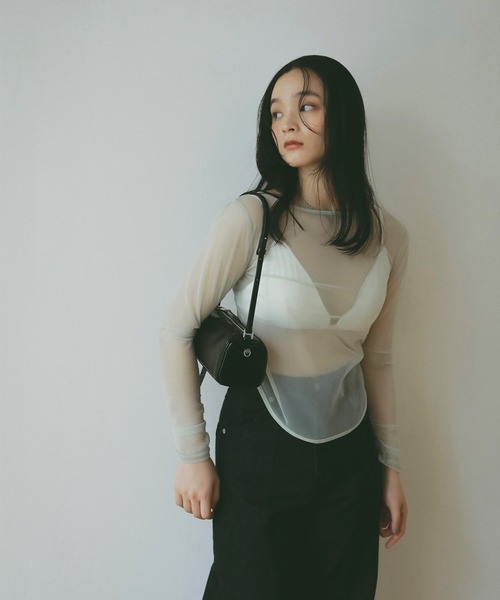 EIMY ISTOIRE(エイミーイストワール)の「シアートップス(Tシャツ/カットソー・レディース・グリーン系その他2/アイボリー/ベージュ/ブラック・F)」の8枚目の写真