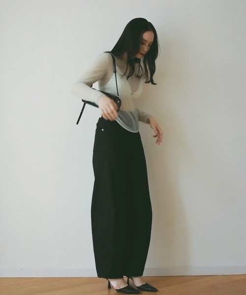 EIMY ISTOIRE(エイミーイストワール)の「シアートップス(Tシャツ/カットソー・レディース・グリーン系その他2/アイボリー/ベージュ/ブラック・F)」の9枚目の写真