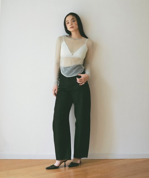 EIMY ISTOIRE(エイミーイストワール)の「シアートップス(Tシャツ/カットソー・レディース・グリーン系その他2/アイボリー/ベージュ/ブラック・F)」の10枚目の写真