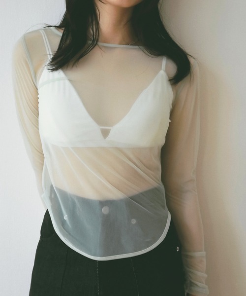 EIMY ISTOIRE(エイミーイストワール)の「シアートップス(Tシャツ/カットソー・レディース・グリーン系その他2/アイボリー/ベージュ/ブラック・F)」の11枚目の写真