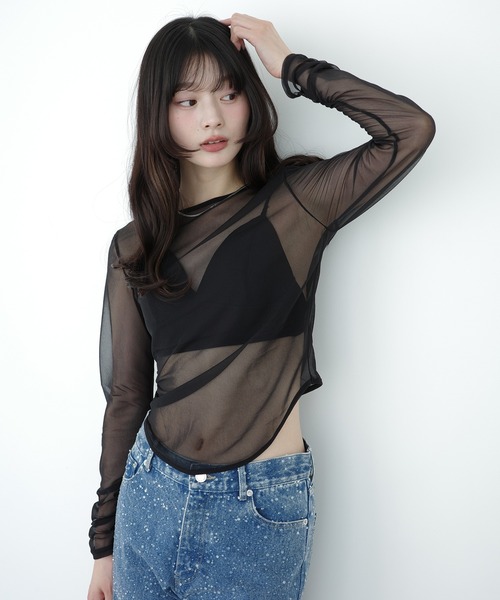 EIMY ISTOIRE(エイミーイストワール)の「シアートップス(Tシャツ/カットソー・レディース・グリーン系その他2/アイボリー/ベージュ/ブラック・F)」の16枚目の写真