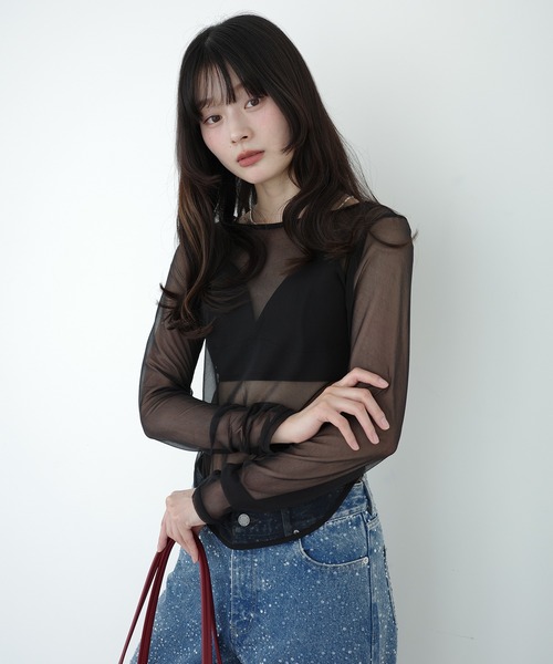 EIMY ISTOIRE(エイミーイストワール)の「シアートップス(Tシャツ/カットソー・レディース・グリーン系その他2/アイボリー/ベージュ/ブラック・F)」の17枚目の写真