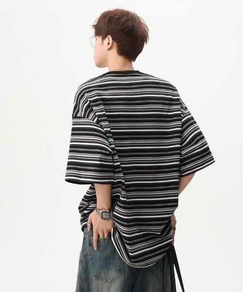 MGV(エムジーヴィー)の「マルチボーダーワンポイントカットソー(Tシャツ/カットソー・メンズ・ブラック/ブラウン・MEDIUM/LARGE/X-LARGE)」の10枚目の写真