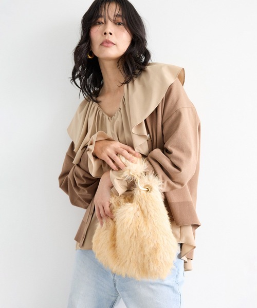 BARNYARDSTORM（バンヤードストーム）の「BARNYARDSTORM / ラッフルフリルブラウス / ハンドウォッシャブル（シャツ/ブラウス・レディース・ホワイト/ベージュ・FREE）」の8枚目の写真