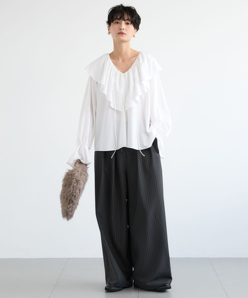 ブラウス シャツ BARNYARDSTORM / ラッフルフリルブラウス / ハンドウォッシャブル レディース BARNYARDSTORM / ラッフルフリルブラウス / ハンド