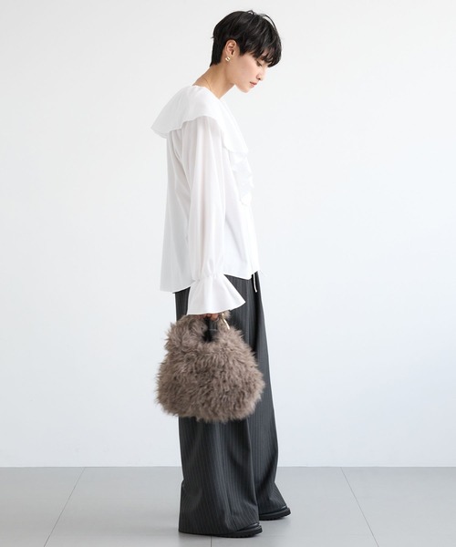 BARNYARDSTORM（バンヤードストーム）の「BARNYARDSTORM / ラッフルフリルブラウス / ハンドウォッシャブル（シャツ/ブラウス・レディース・ホワイト/ベージュ・FREE）」の17枚目の写真