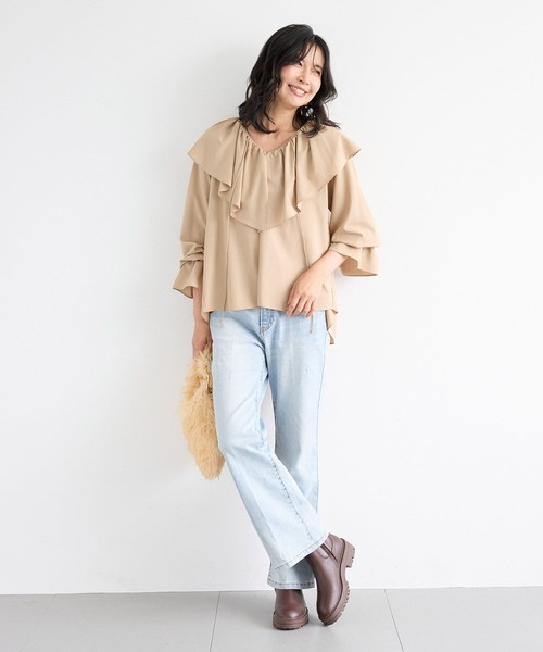 BARNYARDSTORM（バンヤードストーム）の「BARNYARDSTORM / ラッフルフリルブラウス / ハンドウォッシャブル（シャツ/ブラウス・レディース・ホワイト/ベージュ・FREE）」の22枚目の写真