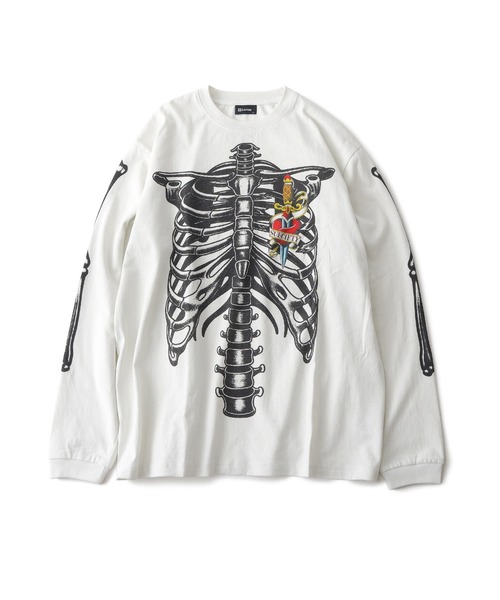 Subciety（サブサエティ）の「Skelton LS tee（Tシャツ/カットソー・メンズ・ホワイト/ブラック・X-LARGE/LARGE/MEDIUM/SMALL）」の9枚目の写真