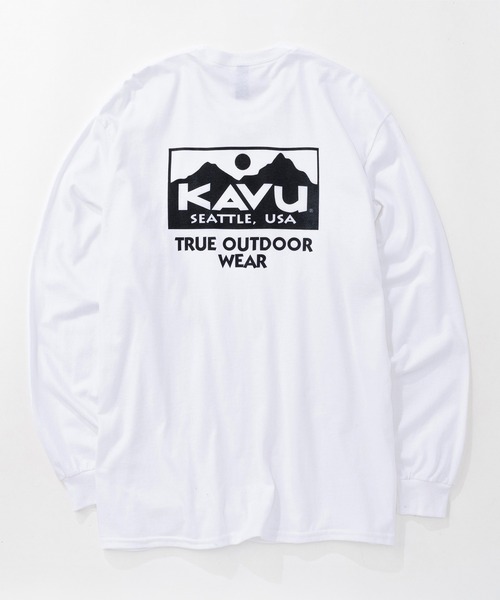 KAVU(カブー)の「KAVU/カブー True Logo LS Tee/トゥルーロゴティー(Tシャツ/カットソー・メンズ・ネイビー/マルーン/ブラック×ホワイト/ホワイト×レッド/ホワイト×ブラック/グレー/ナチュラル/ブラック×ピンク・MEDIUM/X-LARGE/LARGE)」の3枚目の写真
