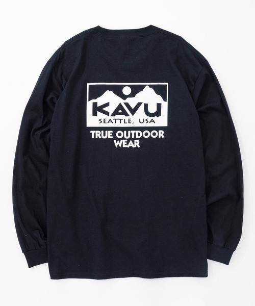 KAVU(カブー)の「KAVU/カブー True Logo LS Tee/トゥルーロゴティー(Tシャツ/カットソー・メンズ・ネイビー/マルーン/ブラック×ホワイト/ホワイト×レッド/ホワイト×ブラック/グレー/ナチュラル/ブラック×ピンク・MEDIUM/X-LARGE/LARGE)」の4枚目の写真
