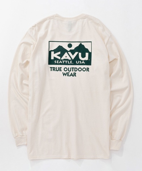KAVU(カブー)の「KAVU/カブー True Logo LS Tee/トゥルーロゴティー(Tシャツ/カットソー・メンズ・ネイビー/マルーン/ブラック×ホワイト/ホワイト×レッド/ホワイト×ブラック/グレー/ナチュラル/ブラック×ピンク・MEDIUM/X-LARGE/LARGE)」の6枚目の写真