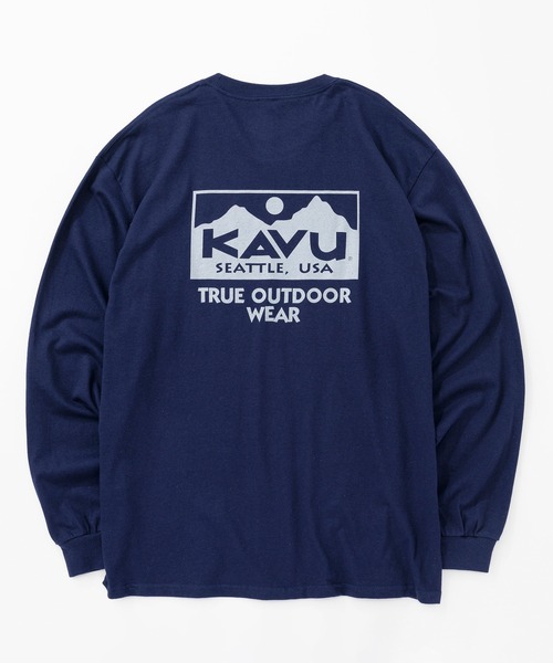 KAVU(カブー)の「KAVU/カブー True Logo LS Tee/トゥルーロゴティー(Tシャツ/カットソー・メンズ・ネイビー/マルーン/ブラック×ホワイト/ホワイト×レッド/ホワイト×ブラック/グレー/ナチュラル/ブラック×ピンク・MEDIUM/X-LARGE/LARGE)」の7枚目の写真