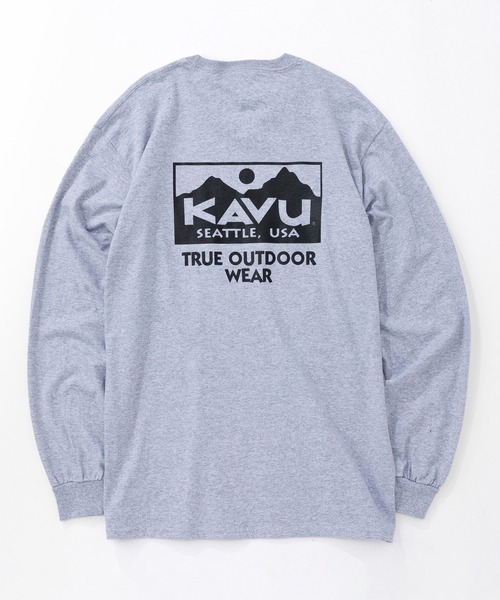KAVU(カブー)の「KAVU/カブー True Logo LS Tee/トゥルーロゴティー(Tシャツ/カットソー・メンズ・ネイビー/マルーン/ブラック×ホワイト/ホワイト×レッド/ホワイト×ブラック/グレー/ナチュラル/ブラック×ピンク・MEDIUM/X-LARGE/LARGE)」の1枚目の写真