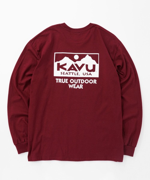 KAVU(カブー)の「KAVU/カブー True Logo LS Tee/トゥルーロゴティー(Tシャツ/カットソー・メンズ・ネイビー/マルーン/ブラック×ホワイト/ホワイト×レッド/ホワイト×ブラック/グレー/ナチュラル/ブラック×ピンク・MEDIUM/X-LARGE/LARGE)」の8枚目の写真