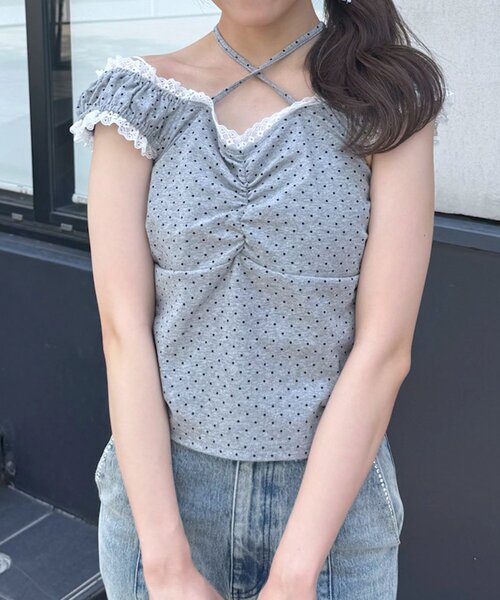 mline（エムライン）の「[mline]ドットシャーリングＴシャツ（Tシャツ/カットソー・レディース・オフホワイト/グレー/ブラック・FREE）」の20枚目の写真